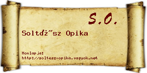 Soltész Opika névjegykártya